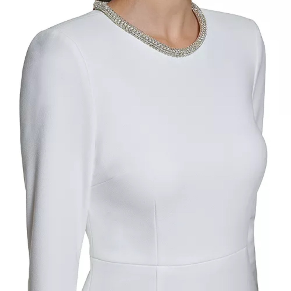 Elegant White Dress with Silver Accents